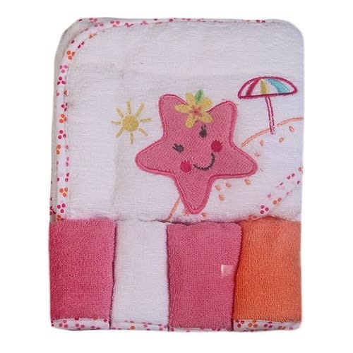 Hooded Baby Towel With 4 Washcloths
