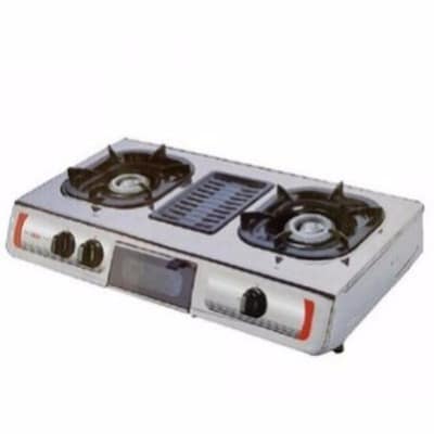 Double Burner Gas Cooker with Grill