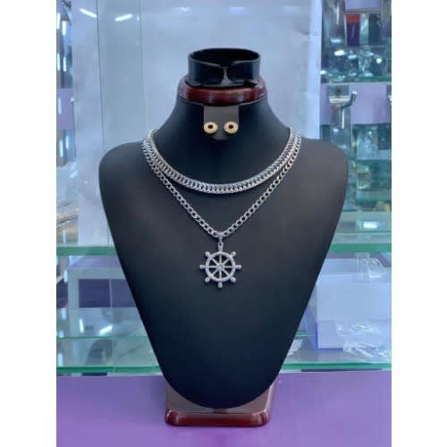 Cuban Chain With Wheel Pendant