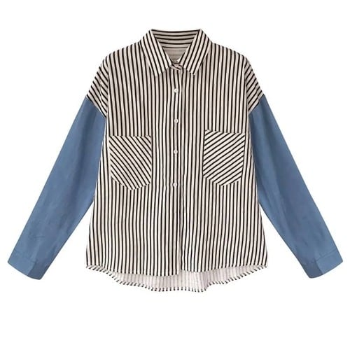 Striped Long Sleeve Blouse