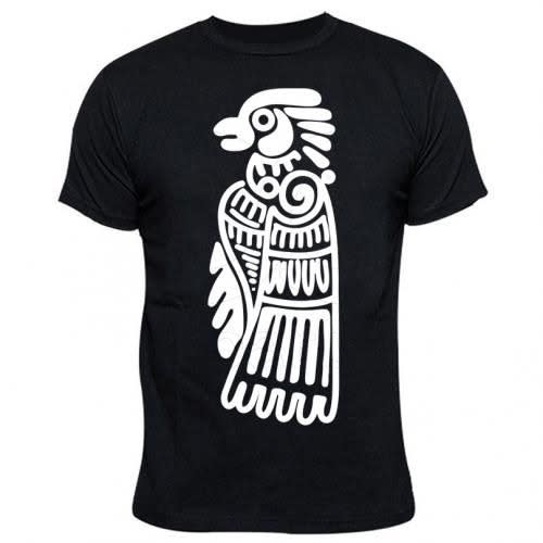 Eagle Aztec Pattern Print Tshirt - Black