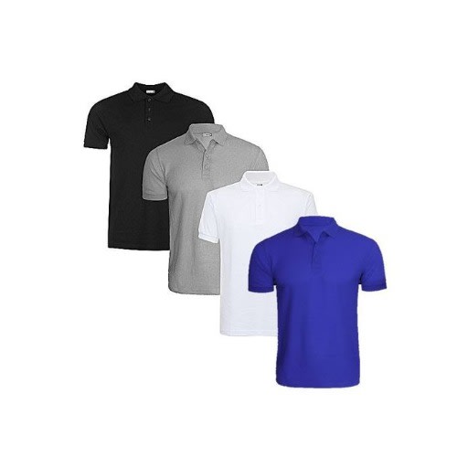 4 In 1 Men's Polo -Grey/White/Black/Navy With Collar