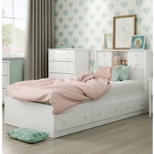J Best Venture  - Captain's Bed Frame With Drawers - 3 1/2 Ft By 6ft - White