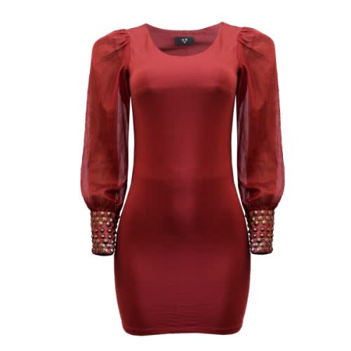 Ladies Bodycon Dress -wine