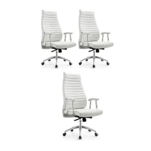 Office Chair - Set of 3 -White