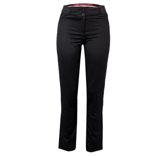 Super Comfy Flat Front Stretch Trousers Pants- Black
