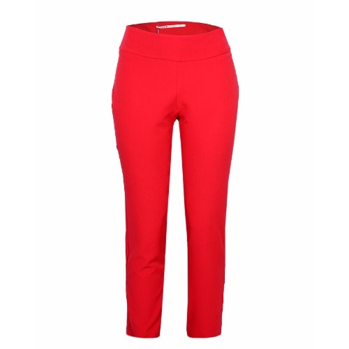 Women's Crop Ponte Pant - Red