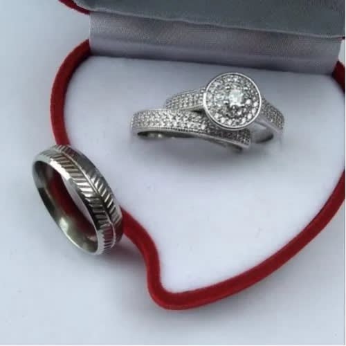 Wedding Ring Set - Silver