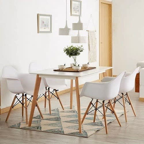Modway Pyramid Dining Side Chairs Set Of 4 - White