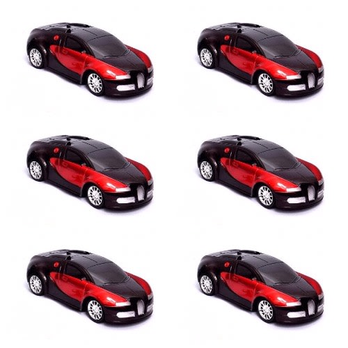 Half Dozen Of Children Toy Car - Battery Powered Self-driven With Siren Music - Red Sport Cars