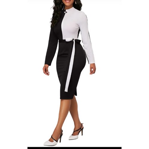 Elegant Patch Work Bodycon Dress