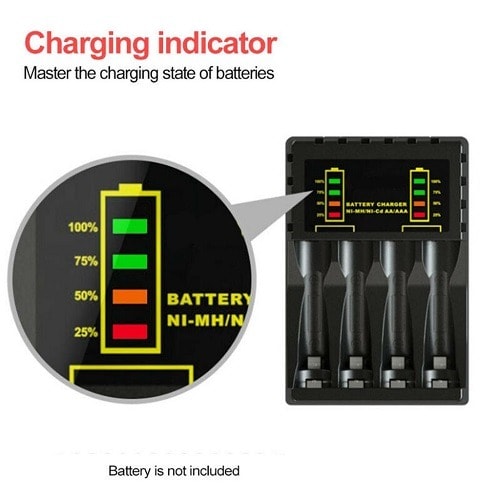 4 Slots Intelligent Led Indicator Usb Charger Home For Aa/aaa Ni-mh/ni-cd Battery Charger-INC