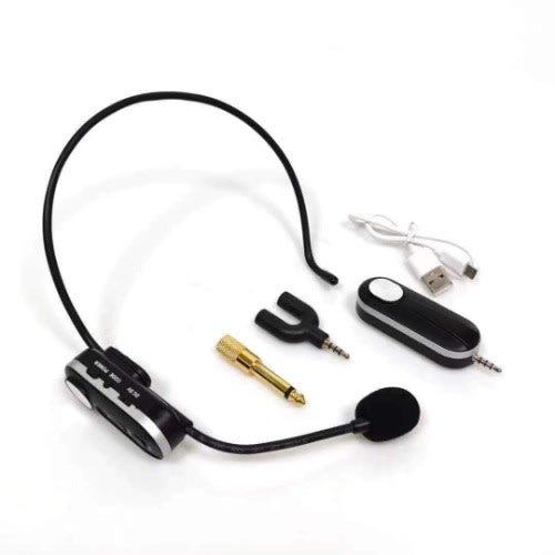 Rechargeable Wireless Head Microphone For Mobile Phone+ Camera And Sound Systems - Uhf