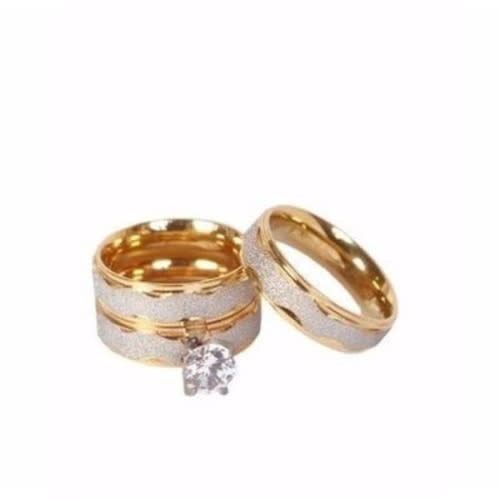 3 in 1 Wedding Ring Set - Gold