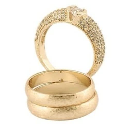 Cubic Romania Wedding Ring Set - 3pcs