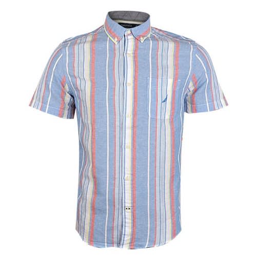 Men's Classic Fit Linen Stripe Shirt