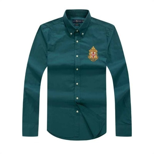 Embroidered Men's Shirt -  Green