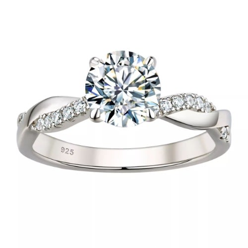 Non -Tarnish Round Cut Engagement Ring