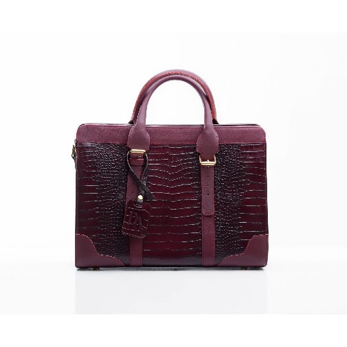 Detail Africa Handcrafted Croc Skin Zusi Leather Briefcase