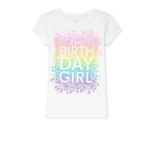 The Birthday Girl Sparkles Glittering Top  - White