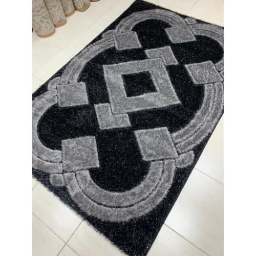 Pattern Center Shaggy Rug -4 By 6ft -Multicolor