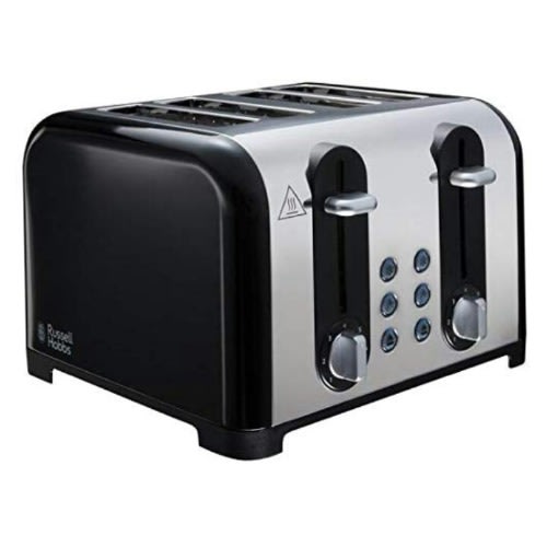 Worcester Extra Wide Slots 4-Slice - Family Size Pop-Up Toaster - Black  With Gift Item