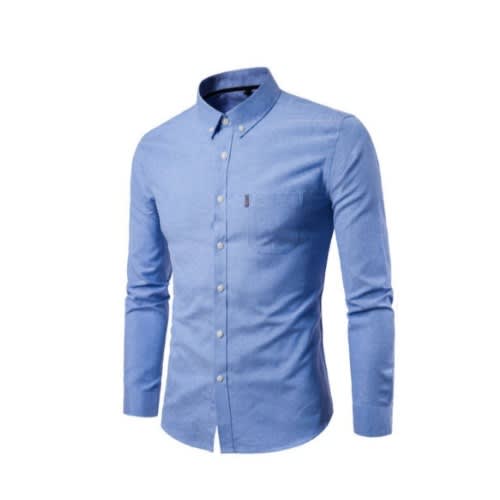 Corporate Men Long Sleeve Casual Shirt - Blue