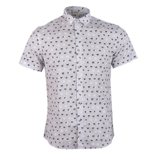 Short Sleeve Patterned Shirt For Men