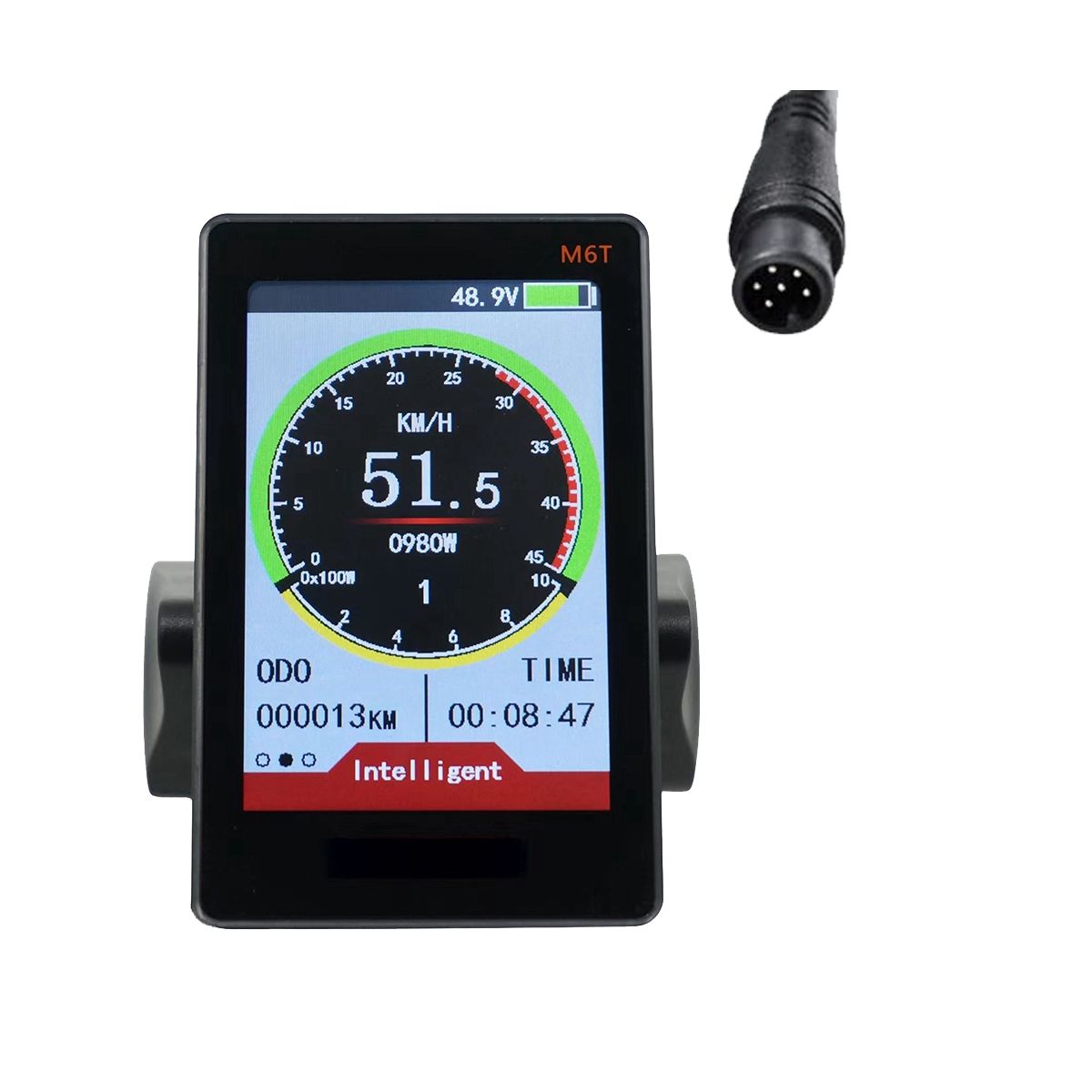 M6T Electric Bike LCD Display Meter 24V 36V 48V 60V Universal E Scooter LCD Panel Color Screen with USB for E-Bike(6PIN)