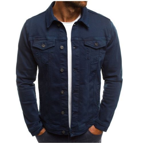Fashionable Men's Casual Slim Denim Jacket-blue