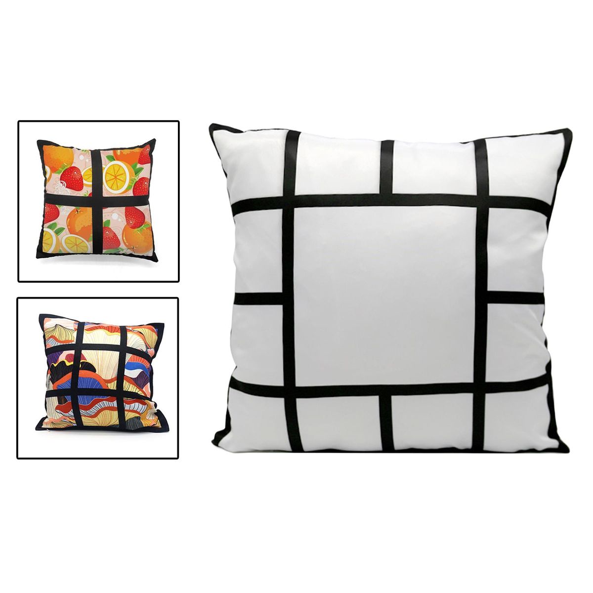 Sublimation Blank Panel Pillow Case 15.7x15.7inch  Decoration 13 Grids