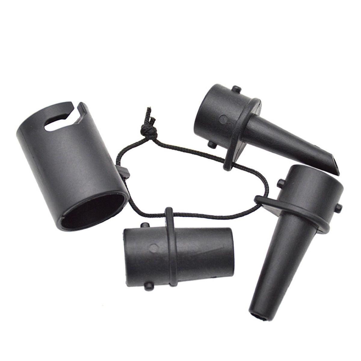 4PcsSet Tire Compressor Converters Quick Fitting Replacement Nozzle Adapters Black