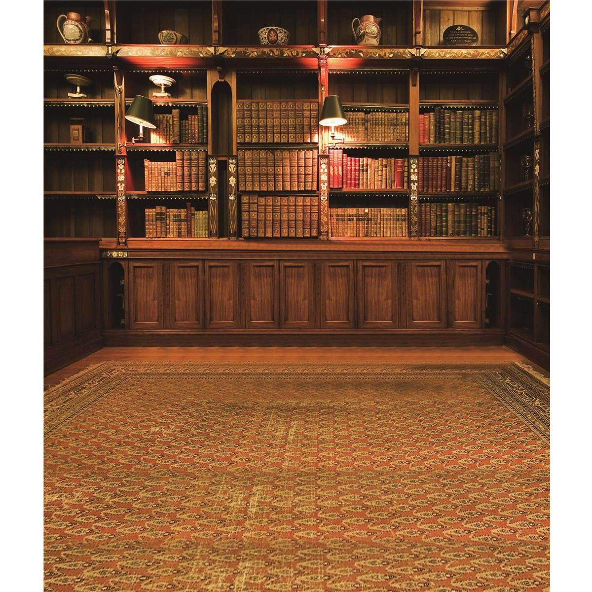 Retro Study Library Books Shelf Photography Photo Background Backdrop Prop