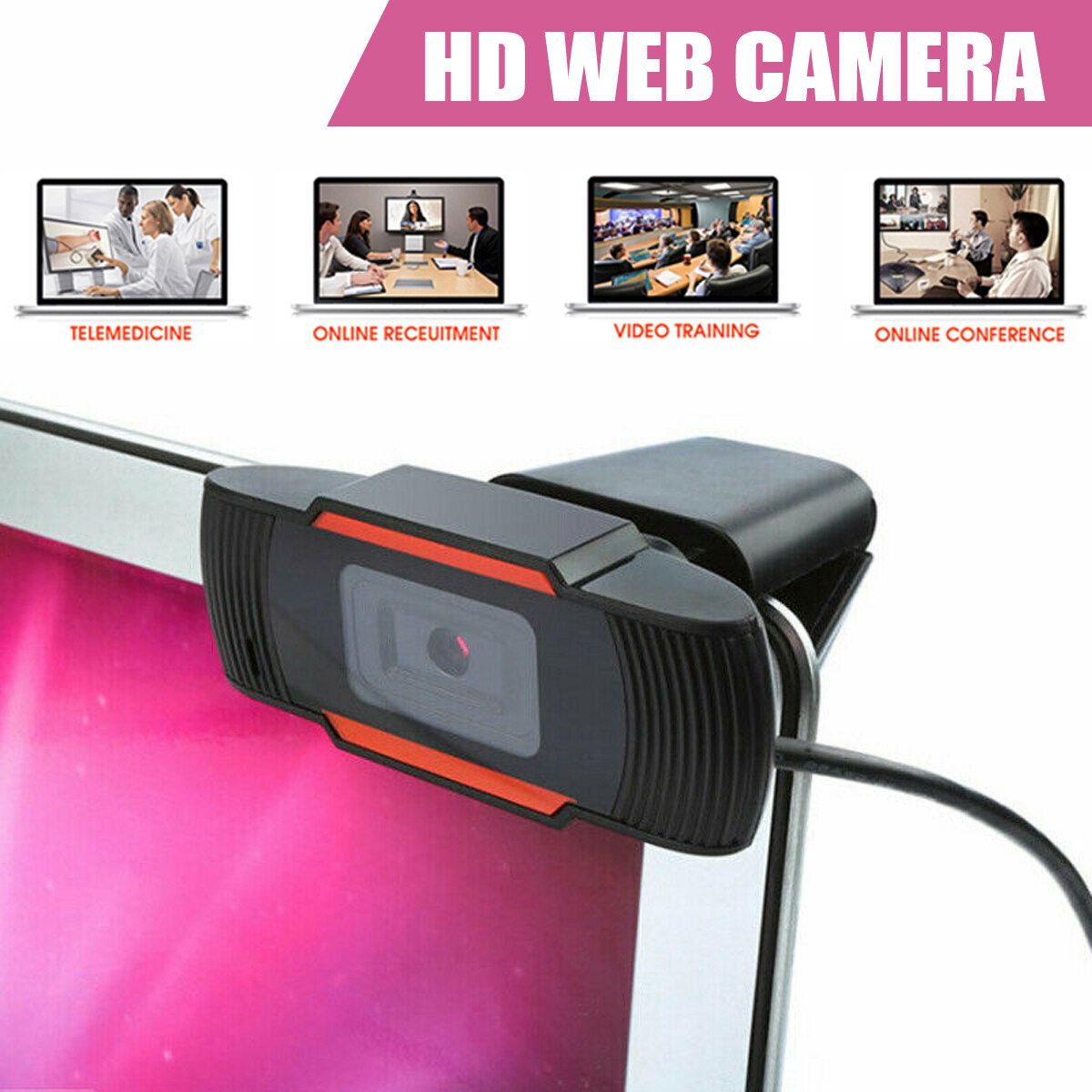 USB PC Webcam Camera Digital Web Cam Auto Focus For Laptop Desktop 2.0 HD 480P