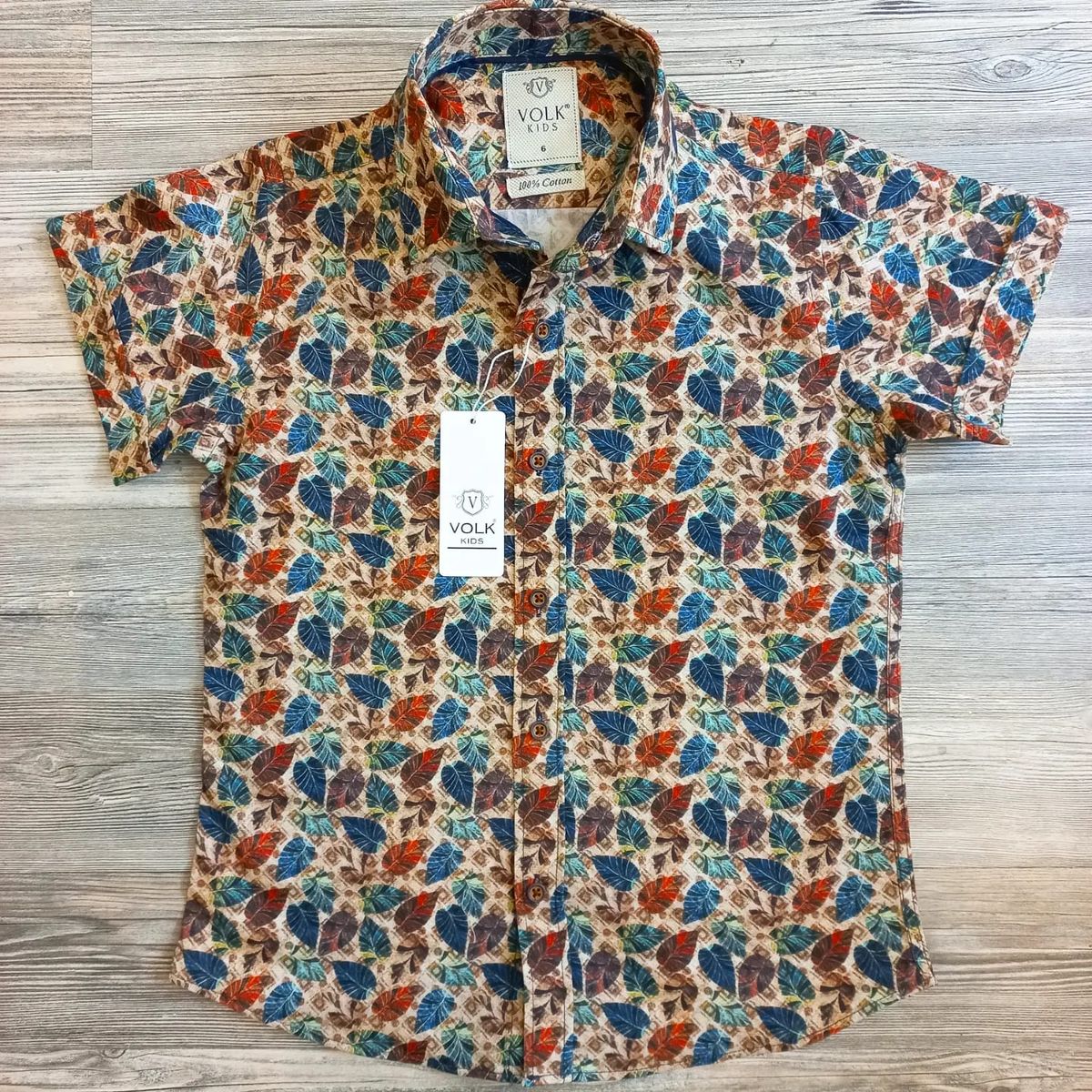 Floral Print Short Sleeve Boys Shirt