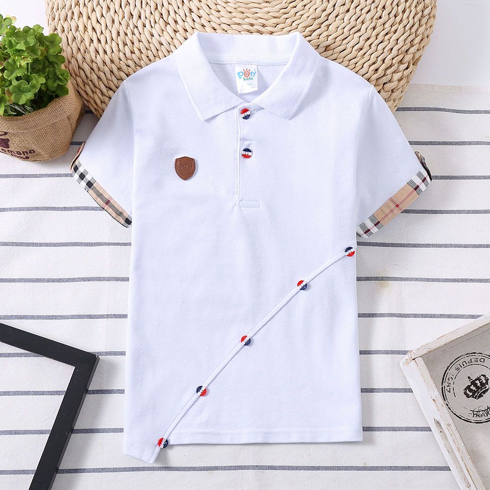 Boys Button-Up Polo Tee Shirt