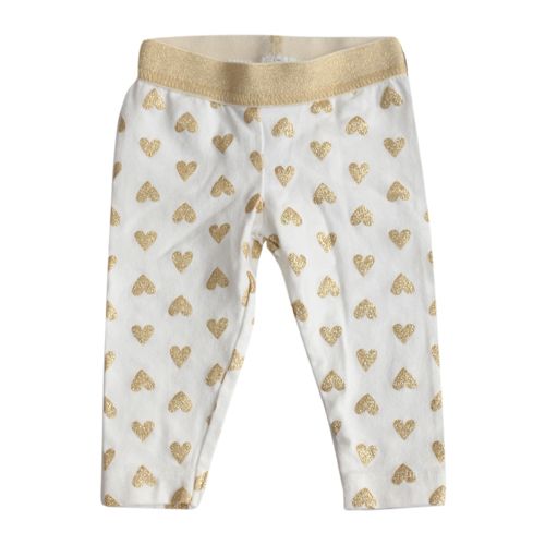 Girls  Love Design Full Length Leggings -  White/Gold