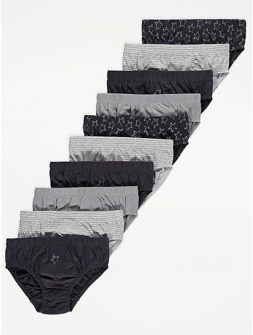 Star Print Briefs 10 Pack