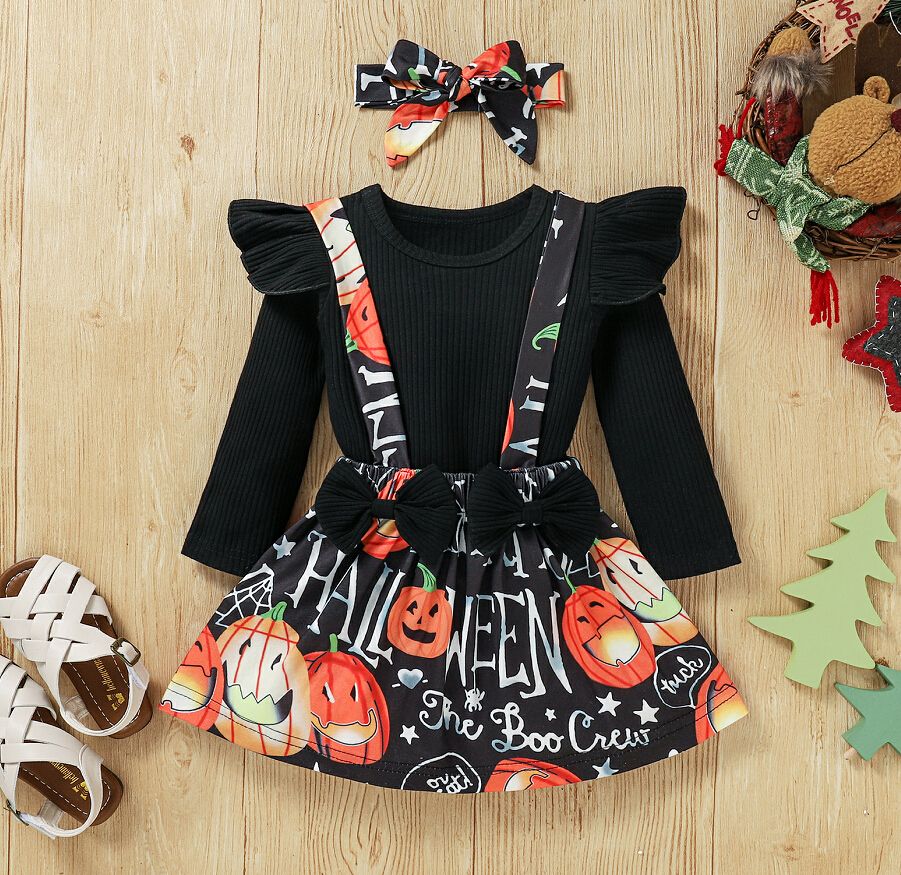 New Girl's Skirt Clothes Set Three Piece Suit Casual Long