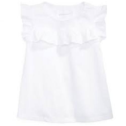 Baby Girls Eyelet Ruffle White Top