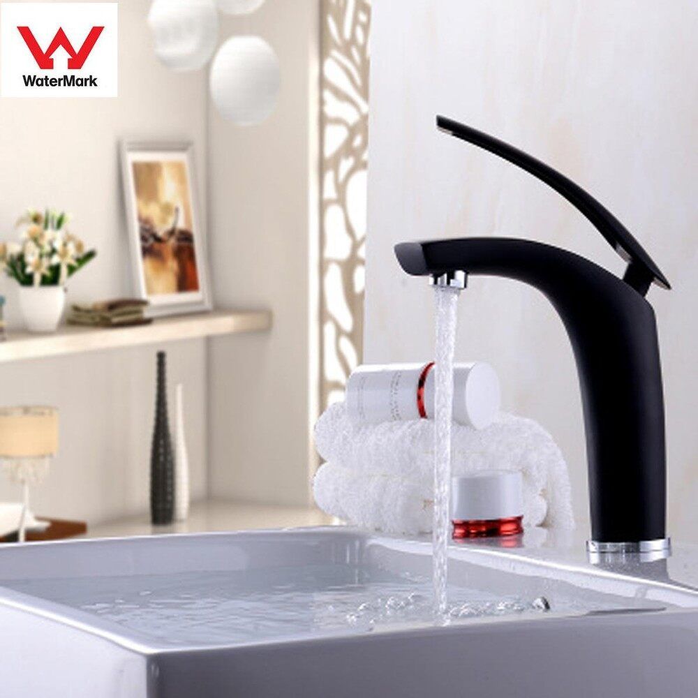 Luxury Brass Basin Sink Bathroom Faucet Single Level Kitchen Cold Hot Mixer Tap Black