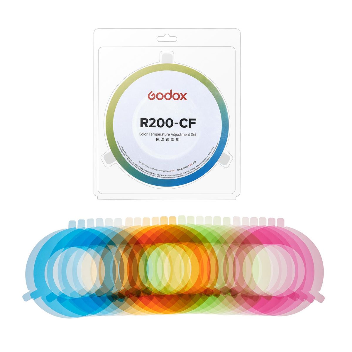 Godox R200-CF Color Temperature Adjustment Set Color Filters Color Gels for Godox R200 Ring Flash Head