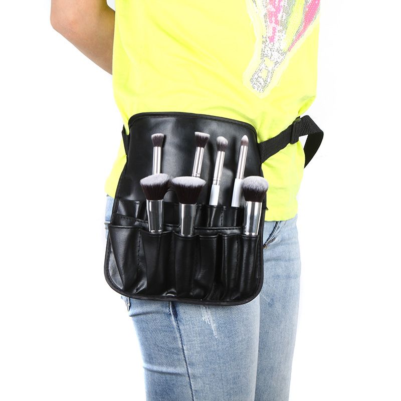 PVC Cosmetic Makeup Brush Apron With Artist Belt Strap