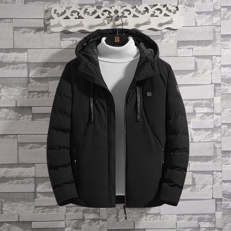Electric Heated Jackets Outdoor Vest Coat USB Long Sleeves Electric Heating Hooded Jackets Warm Winter CoatThermal Clothing As
