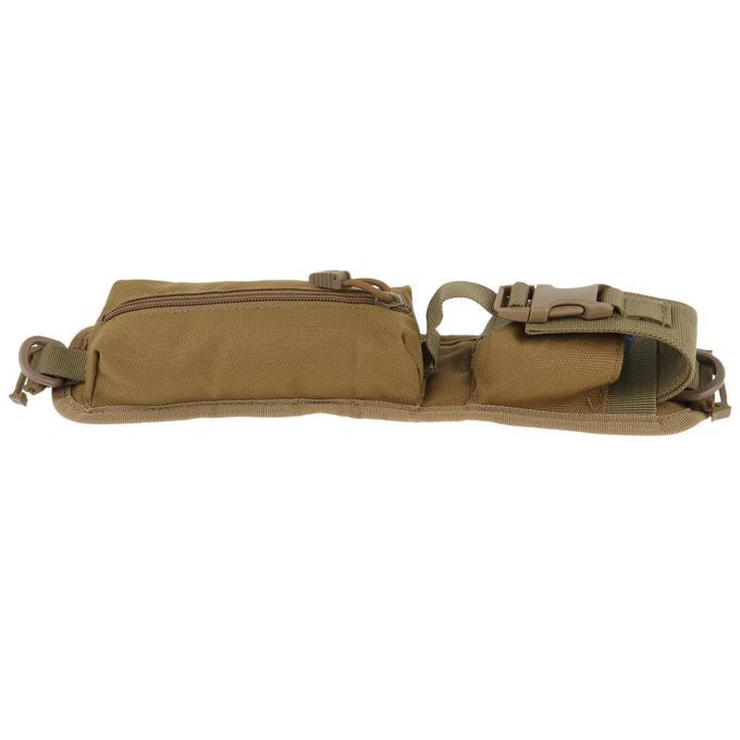 2 Pockets Molle Compact Pouch Shoulder Strap Utility Bag Keys Brown