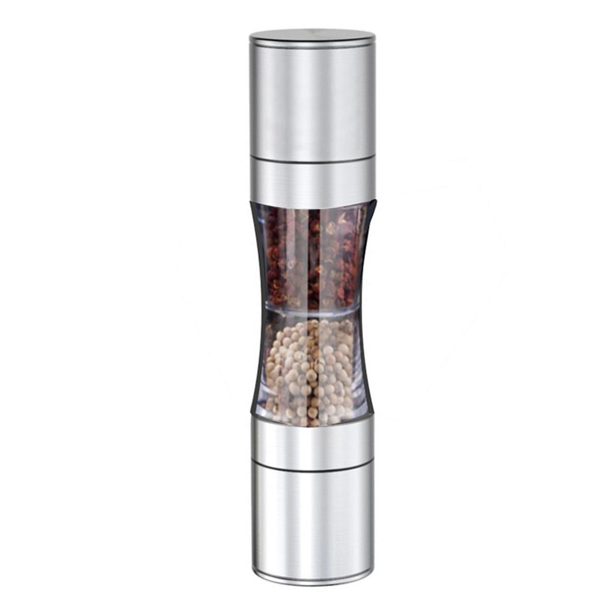 2-in-1 Stainless Steel Salt Pepper Grinder Set Adjustable Coarseness