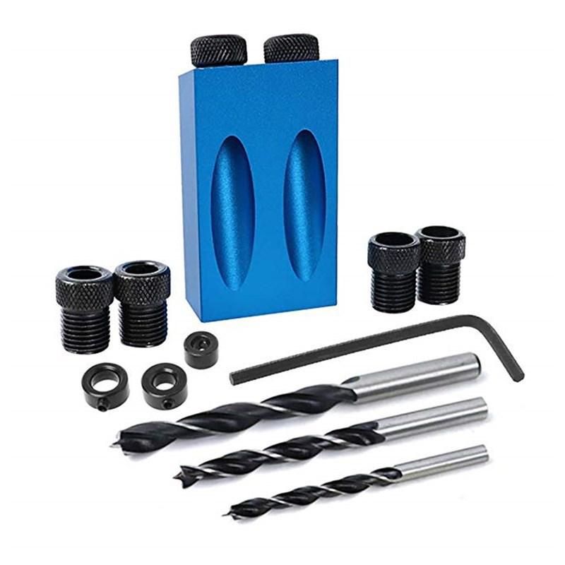 Pocket Hole Screw Jig 15 Degrees Dowel Drill Joinery Kit Carpenters Wood Woodwork Guides Joint Angle Locator Tool