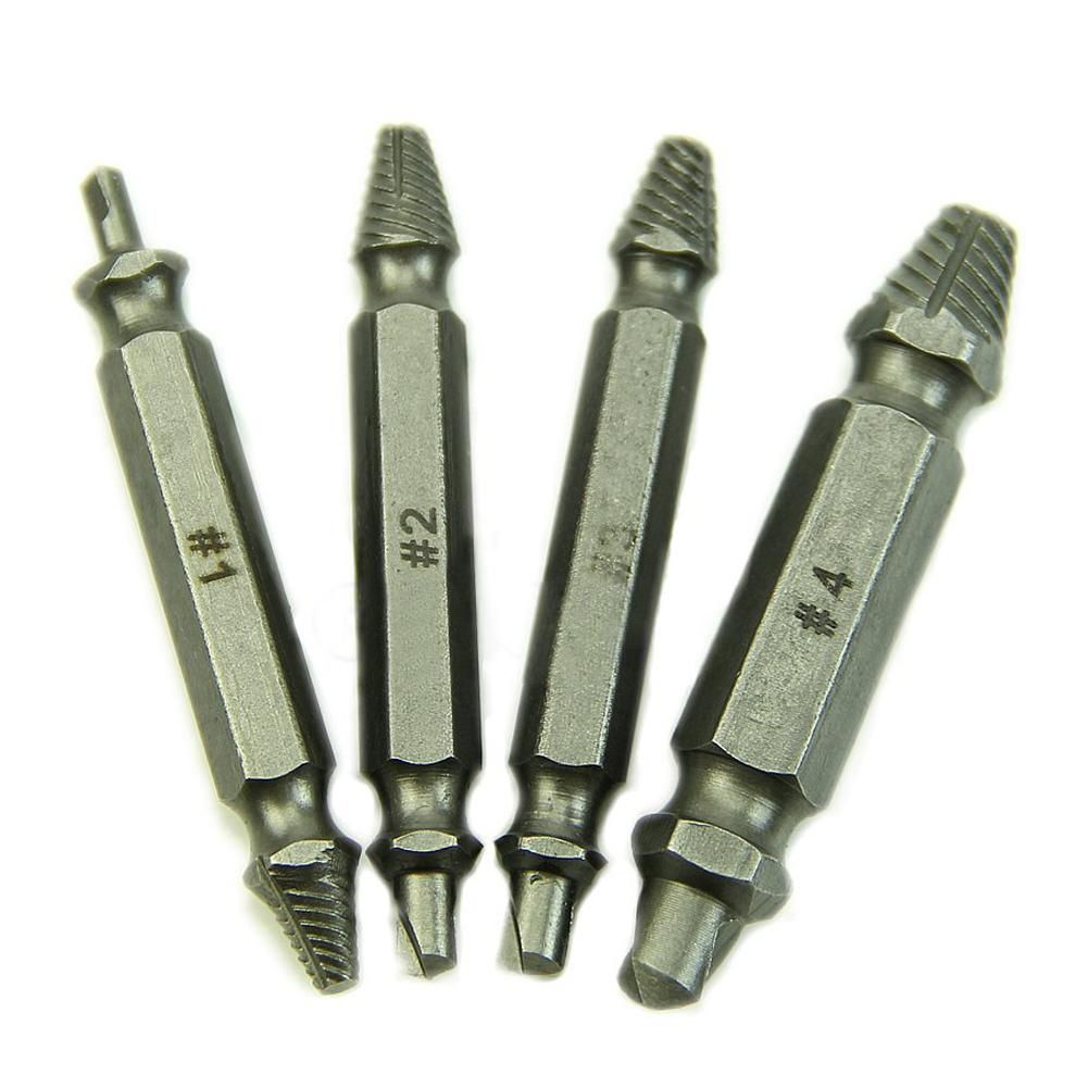 4X Screw Extractor Drill Bits Guide Set Broken Bolt Remover