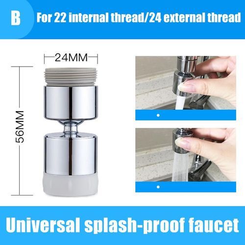 2-Flow Kitchen Sink Aerator 360-Degree Swivel Faucet Water
