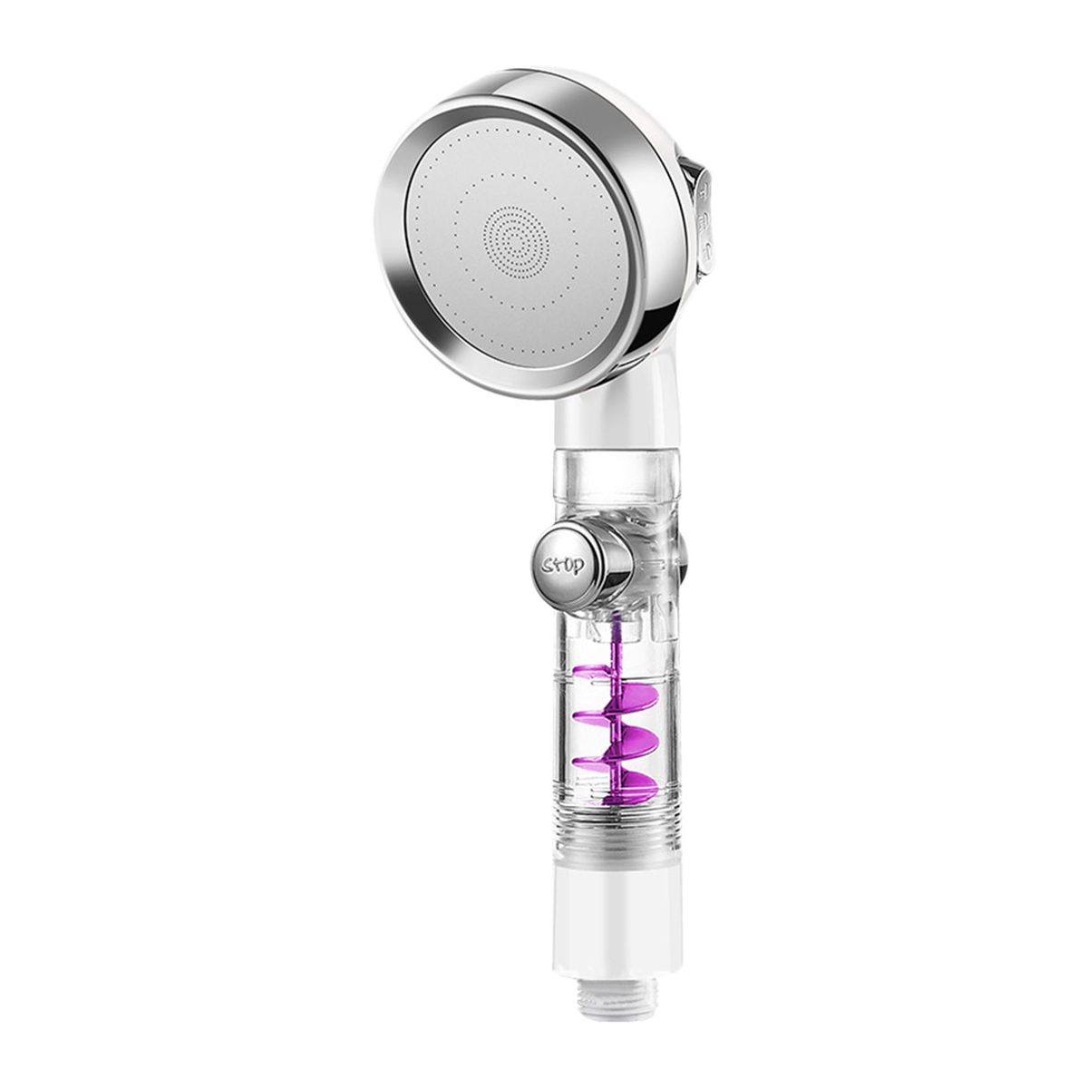 Handheld Shower Head with Turbo Fan ON/Off Pause Switch 3-Settings High Pressure Showerhead G1/2 Water Saving Bathroom Shower Head Bath Handheld Shower Head Replacement
